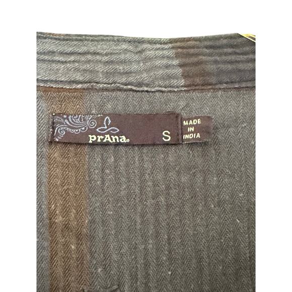 prAna SugarPine Crinkle Gauze Organic Cotton Blue Plaid Blouson Dress small Blue - Picture 4 of 7